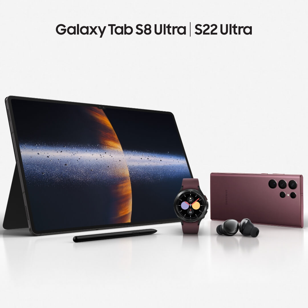 Melismelis firma tutti i materiali retail per la nuova serie Galaxy S22 e Galaxy Tab S8 di Samsung
