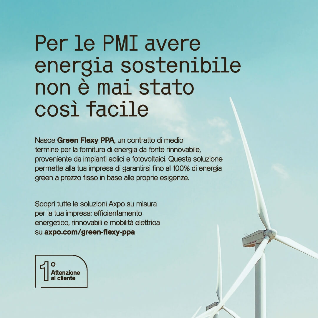 Nasce “Green Flexy PPA” e Axpo Italia affida a Melismelis la nuova campagna adv