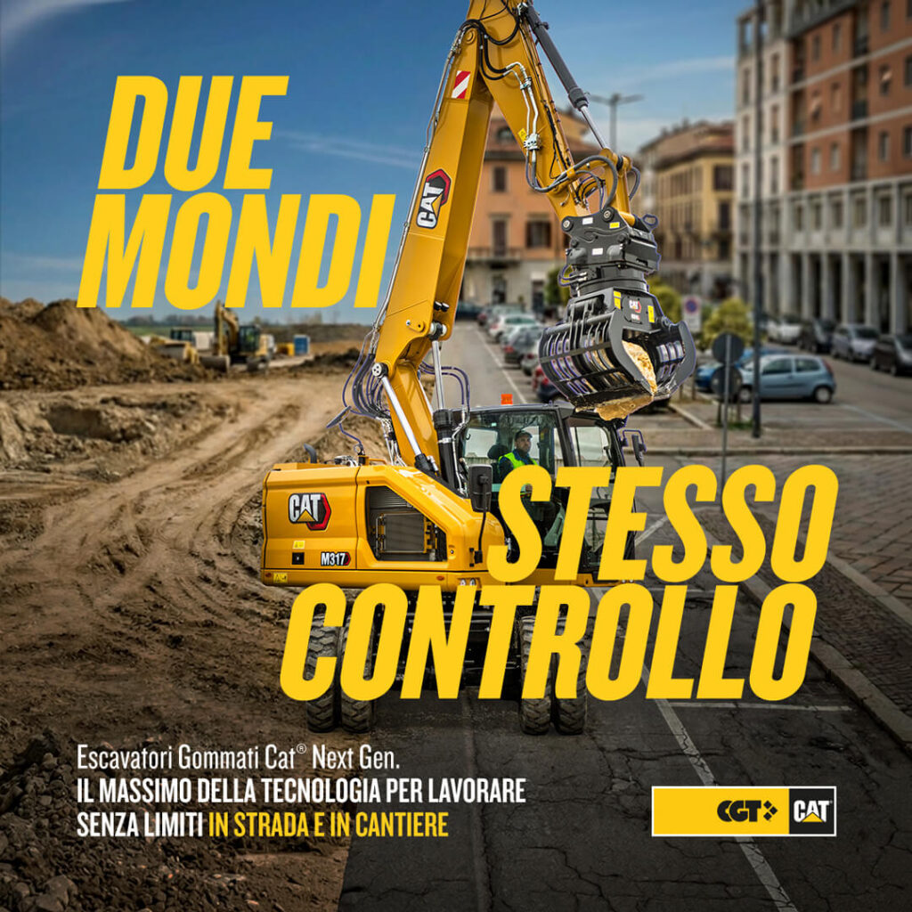 “Due mondi, stesso controllo”: la strategia di Melismelis per gli escavatori gommati Cat® Next Gen